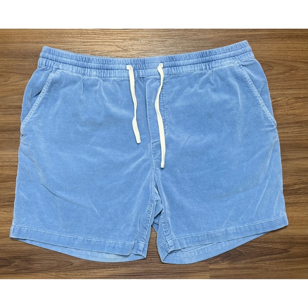 Marine Layer Mens Saturday Corduroy Drawstring Blue Shorts (14514) Sz Large